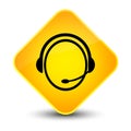 Customer care service icon elegant yellow diamond button Royalty Free Stock Photo