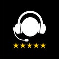 Customer Care Service and Support icon isolated on black background Royalty Free Stock Photo