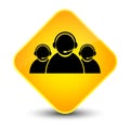 Customer care team icon elegant yellow diamond button Royalty Free Stock Photo