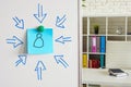 Customer centricity concept. Whiteboard with sticker and arrows. Royalty Free Stock Photo