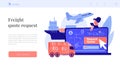 Freight quote request concept landing page