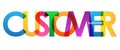 CUSTOMER colorful overlapping letters banner