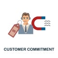 Customer Commitment flat icon. Colored element sign from company value collection. Flat Customer Commitment icon sign