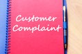 Customer complaint write on notebook