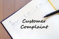 Customer complaint write on notebook