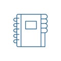 Customer contacts line icon concept. Customer contacts flat vector symbol, sign, outline illustration.