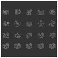 Customer data platform chalk icons set Royalty Free Stock Photo