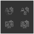 Customer data platform chalk icons set Royalty Free Stock Photo