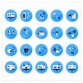Customer data platform flat icons set Royalty Free Stock Photo