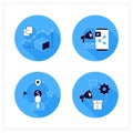 Customer data platform flat icons set
