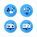 Customer data platform flat icons set Royalty Free Stock Photo