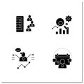 Customer data platform glyph icons set Royalty Free Stock Photo