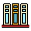 Customer data server stack icon color outline vector Royalty Free Stock Photo