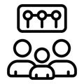 Customer database group icon, outline style Royalty Free Stock Photo