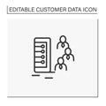 Customer database line icon