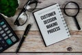 Customer Decision Making Process (CDMP) text on notepad, Business and Financial concept background Royalty Free Stock Photo
