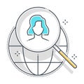 Customer discovery related color line vector icon, illustration