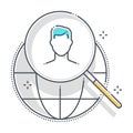 Customer discovery related color line vector icon, illustration