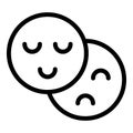 Customer emoji icon outline vector. Satisfaction level