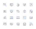 Customer engagement line icons collection. Interaction, Feedback, Communication, Loyalty, Connection, Engagement, Trust Royalty Free Stock Photo