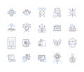 Customer engagement line icons collection. Participation, Interaction, Relationship, Feedback, Loyalty, Empathy