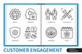 customer engagement line icons set Royalty Free Stock Photo