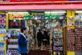 Tokyo, Japan, 26 October 2023: Customer entering a colorful anime store in Tokyo