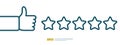 customer evaluating concept with five star good rating feedback. clients satisfaction and positive review experience with stars Royalty Free Stock Photo