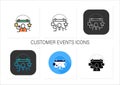 Customer events icons set Royalty Free Stock Photo