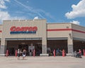 Customer exit Costco Wholesale store in Lewisville, Texas, USA