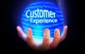 Customer Experience blue background plan