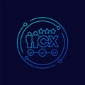 Customer experience, CX icon, linear design Royalty Free Stock Photo