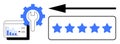 Customer Experience Enhancement Concept with Gear, Progress Analysis, and Five-Star Rating Royalty Free Stock Photo