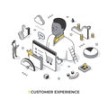 Customer Experience Isometric Illustration Royalty Free Stock Photo