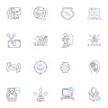 Customer experience line icons collection. satisfaction, loyalty, engagement, empathy, trust, communication