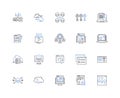 Customer experience line icons collection. Satisfaction, Loyalty, Engagement, Empathy, Trust, Personalization