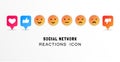 Customer feedback appraisal concept. Smiley face, like, heart and thumb up icons. Emotion Icons. Yellow smiling, angry and happy. Royalty Free Stock Photo