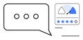Customer Feedback Concept with Chat Icon and Star Rating Gauge for Quality Evaluation Royalty Free Stock Photo