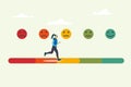 Customer feedback giving rating based on experience or quality from product and service