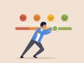 Customer feedback giving rating based on experience or quality from product and service. Opinion and review to evaluate