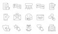 Customer Feedback Line Icon Set. Client Review Symbol Collection. Survey Questionnaire Linear Pictogram. Positive Rating