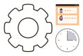 Customer Feedback Management with Gear Icon, User Ratings Interface, and Clock Royalty Free Stock Photo