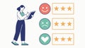 Customer Feedback and User Rating System with Satisfaction Icons, vector design Generative AI Royalty Free Stock Photo