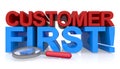 Customer first word on white