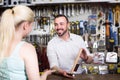 Ã¯Â»Â¿customer getting help at pay desk Royalty Free Stock Photo