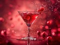 customer holding delicious pink freshly made raspberry milk punch cocktail in hand bar drinks concept Royalty Free Stock Photo