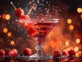 customer holding delicious pink freshly made raspberry milk punch cocktail in hand bar drinks concept Royalty Free Stock Photo