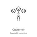 customer icon vector from sustainable competitive advantage collection. Thin line customer outline icon vector illustration. Royalty Free Stock Photo