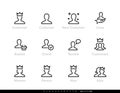 Customer icons, New Buyer with Crown vector pictogram. User and Account. Editable line set on white background.