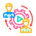customer interaction social media color icon vector illustration
